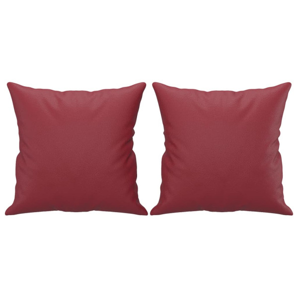 Sofá 2 lugares +almofadas 140cm couro artificial vermelho tinto M 5