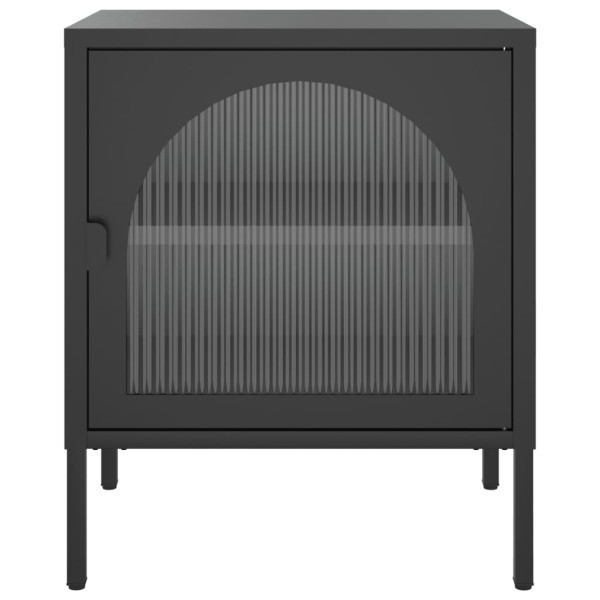 Mesas de cabeceira 2 pcs 50x35x60 cm vidro e aço preto M 4