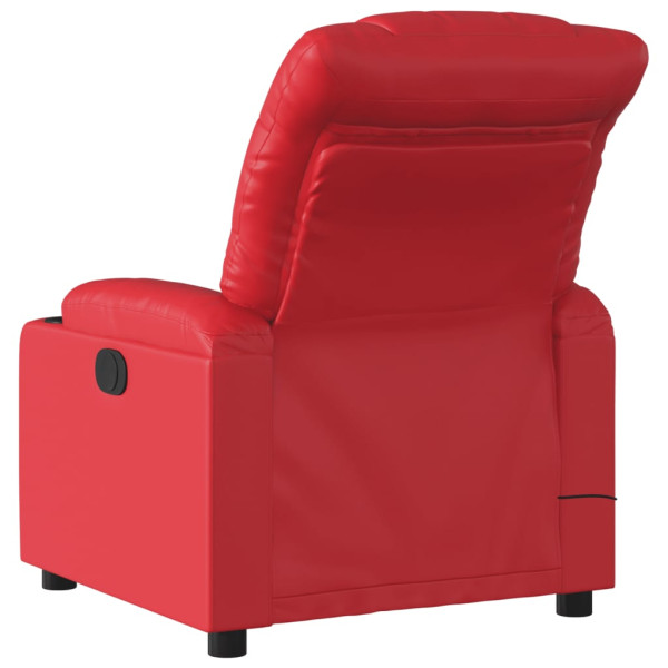 Poltrona de massagens reclinável couro artificial vermelho M 4