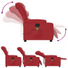 Sillón de masaje reclinable cuero sintético rojo 5