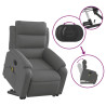 Sillón de masaje eléctrico reclinable elevable tela gris oscuro 5