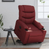Sillón elevable eléctrico cuero artificial rojo tinto 1
