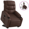 Sillón reclinable elevable cuero sintético marrón 2