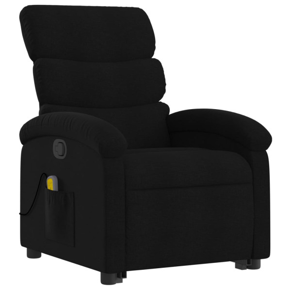 Sillón reclinable de masaje elevable tela negro M 3