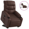 Sillón reclinable elevable eléctrico de cuero sintético marrón 2