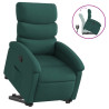 Sillón reclinable elevable tela verde oscuro 2