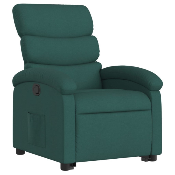Sillón reclinable elevable tela verde oscuro M 3