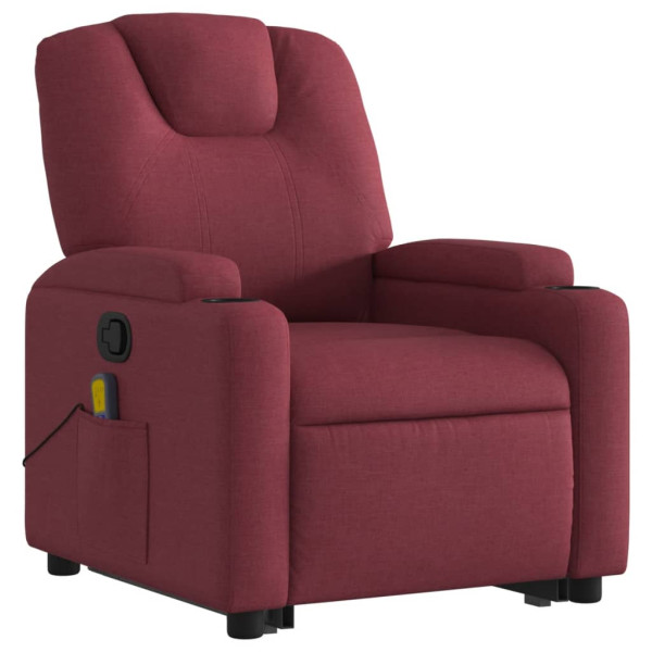Poltrona de massagens reclin. elevatória tecido vermelho tinto M 3