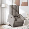 Sillón reclinable elevable tela gris taupe 1