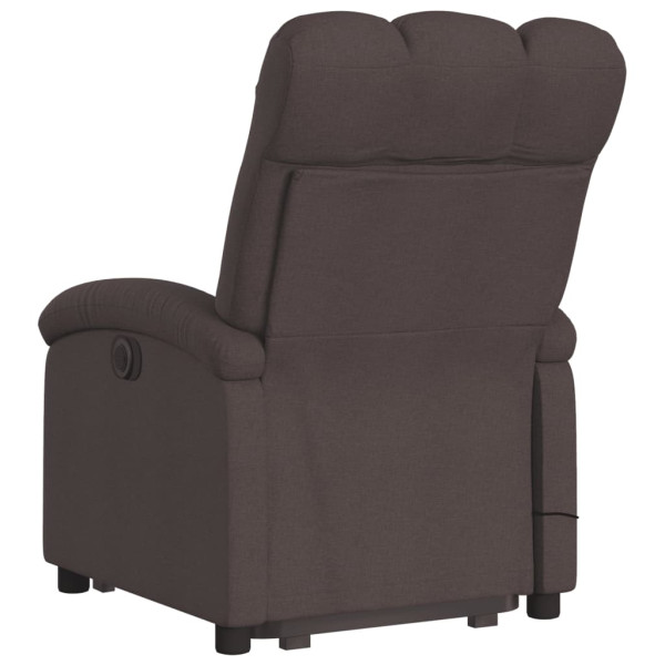 Silla de masaje reclinable de pie de tela marrón oscuro M 4