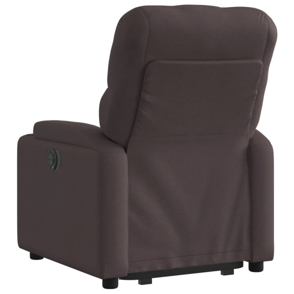 Sillón reclinable elevable tela marrón oscuro M 4