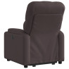 Sillón reclinable elevable tela marrón oscuro 4