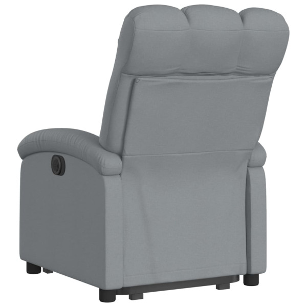 Sillón eléctrico reclinable elevable de tela gris claro M 4