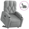 Sillón eléctrico reclinable elevable de tela gris claro 2