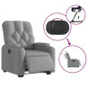 Sillón eléctrico reclinable elevable de tela gris claro 5