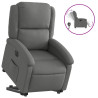 Sillón eléctrico reclinable elevable de tela gris oscuro 2