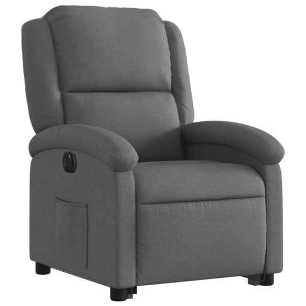 Sillón eléctrico reclinable elevable de tela gris oscuro M 3
