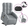 Sillón de masaje eléctrico reclinable elevable tela gris claro 5