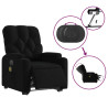 Sillón de masaje eléctrico reclinable elevable tela negro 5