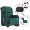 Sillón masaje eléctrico reclinable elevable tela verde oscuro 5