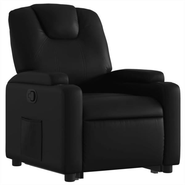 Sillón reclinable elevable cuero artificial negro M 3