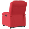 Sillón reclinable elevable cuero artificial rojo 4