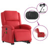 Sillón de majaje elevable eléctrico cuero artificial rojo 5