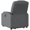Sillón reclinable elevable eléctrico de cuero sintético gris 4