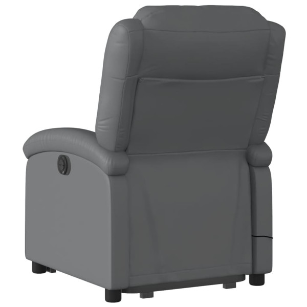 Sillón de masaje elevable eléctrico cuero sintético gris M 4