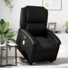 Sillón reclinable de masaje de pie cuero artificial negro 1