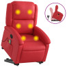 Sillón reclinable de masaje de pie cuero artificial rojo 2