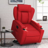 Sillón reclinable elevable cuero artificial rojo 1