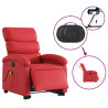 Sillón de majaje elevable eléctrico cuero artificial rojo 5