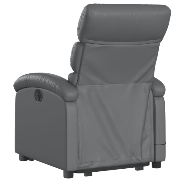 Sillón de masaje elevable eléctrico cuero sintético gris M 4