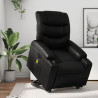 Sillón de masaje elevable eléctrico cuero sintético negro 1