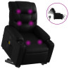 Sillón de masaje elevable eléctrico cuero sintético negro 2