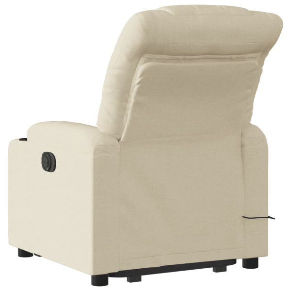 Silla de masaje reclinable de pie de tela color crema M 4