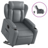 Sillón reclinable elevable eléctrico de cuero sintético gris 2