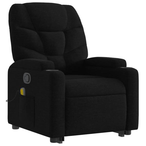 Sillón reclinable de masaje elevable tela negro M 3
