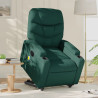 Sillón masaje eléctrico reclinable elevable tela verde oscuro 1