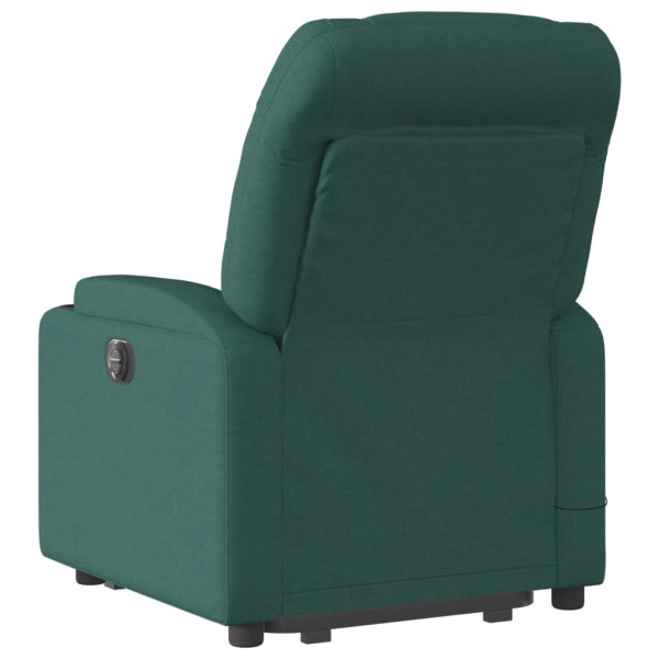 Sillón masaje eléctrico reclinable elevable tela verde oscuro M 5