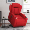 Sillón elevable eléctrico cuero artificial rojo 1