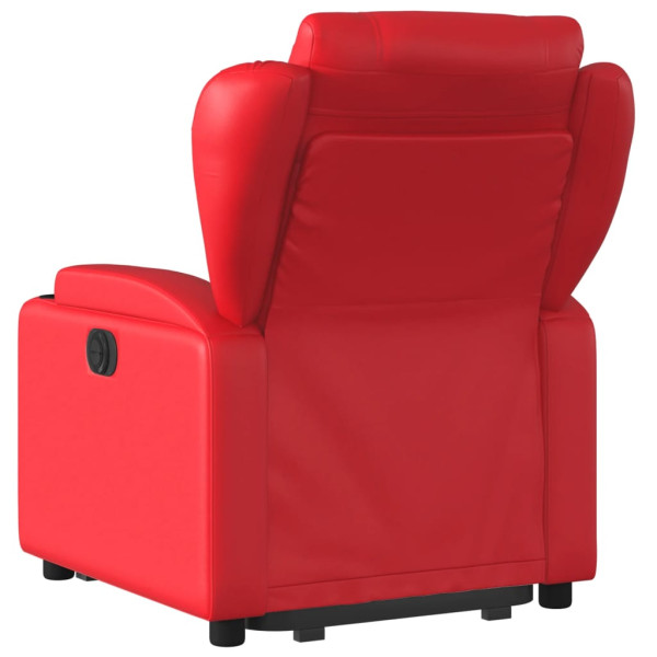 Sillón elevable eléctrico cuero artificial rojo M 4