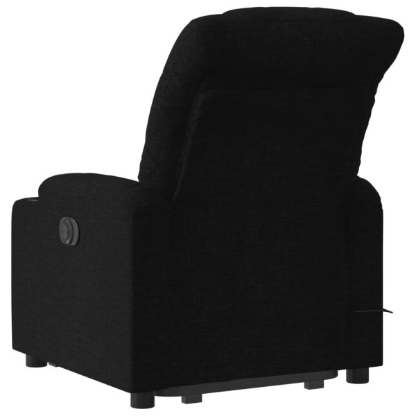 Sillón de masaje eléctrico reclinable elevable tela negro M 4