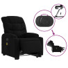 Sillón de masaje eléctrico reclinable elevable tela negro 5