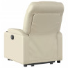 Sillón reclinable elevable eléctrico de cuero sintético crema 4