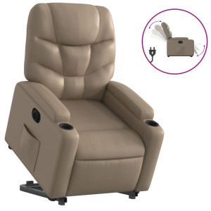 Sillón elevable eléctrico cuero artificial capuchino H