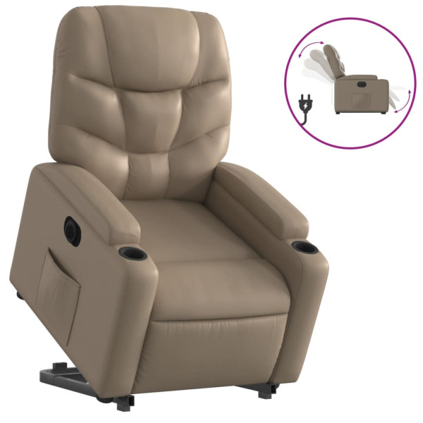 Sillón elevable eléctrico cuero artificial capuchino M 2