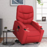 Sillón de majaje elevable eléctrico cuero artificial rojo 1