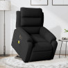 Sillón de masaje reclinable elevable terciopelo negro 1